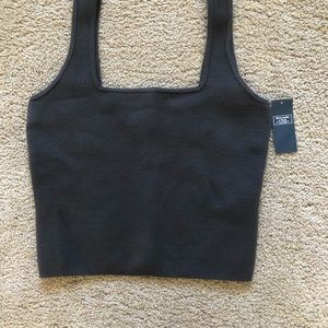 Abercrombie thick woven tank grey size M